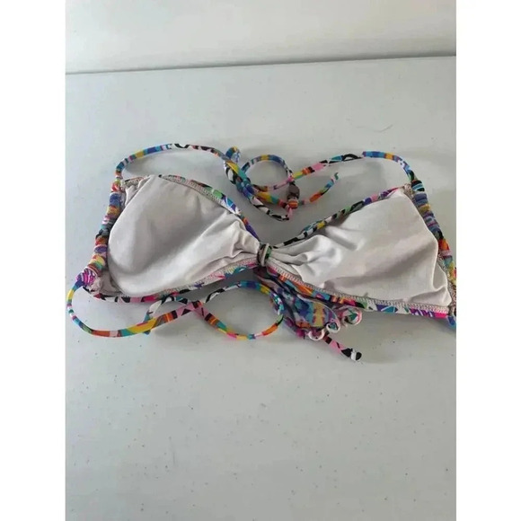 Women's OP Multicolor String Bikini Swimsuit Boho Beach Size S 0308 - Picture 7 of 12